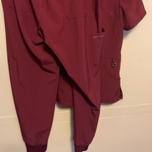 Infinity Cherokee joggers scrubs burgundy